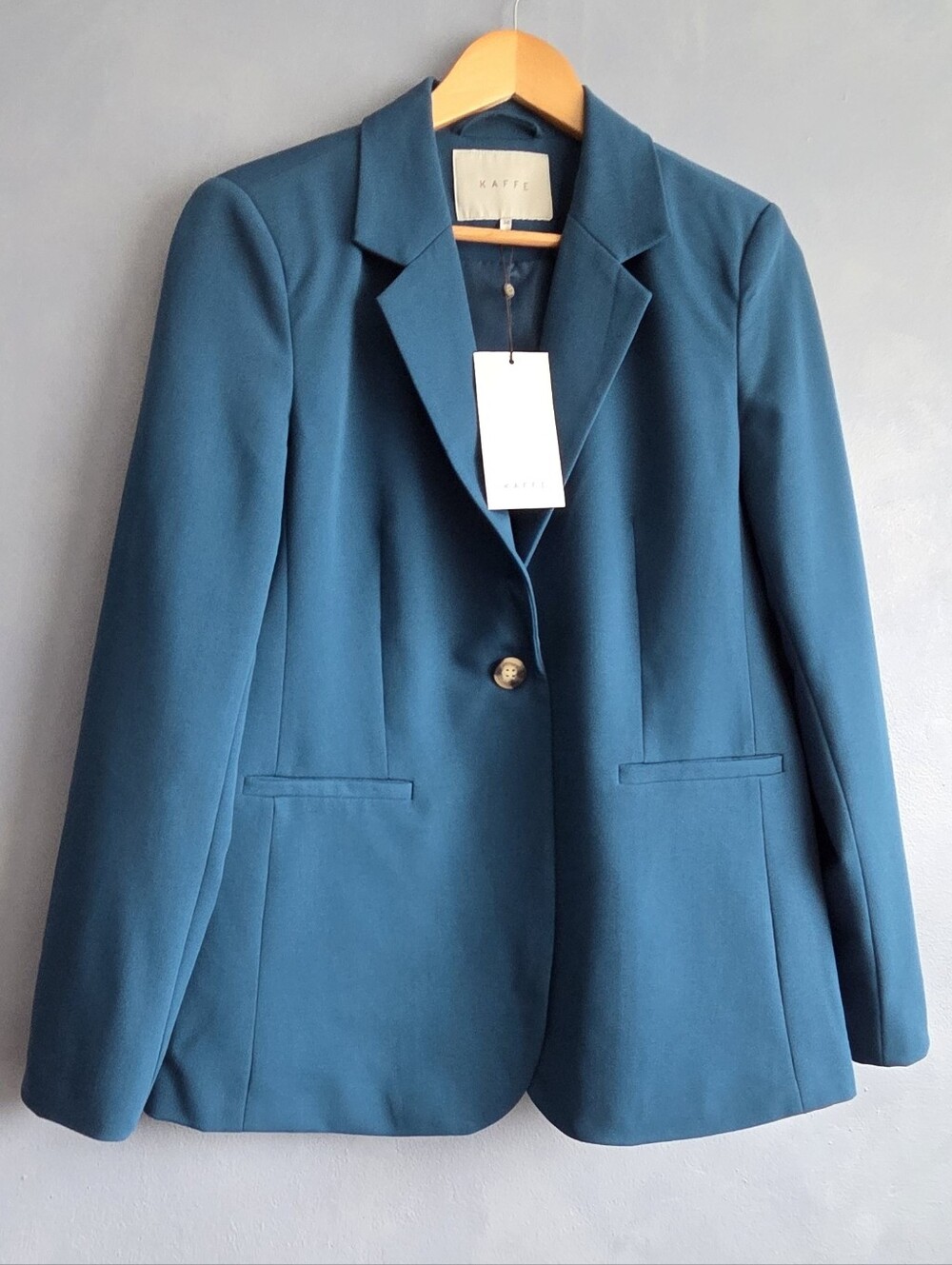 KAFFE DEEP TEAL ONE BUTTON  SINGLE-BREASTED BLAZER  SIZE  EUR 38